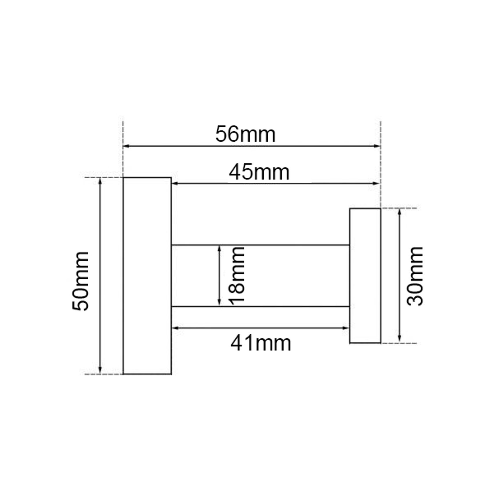 Lucid Pin Robe Hook Light Brushed Brass dimensions