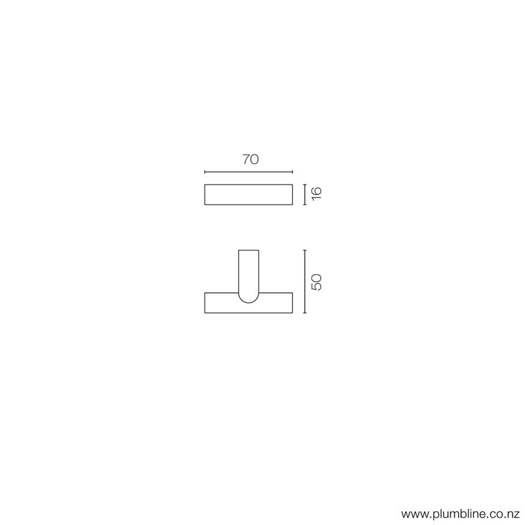 Young Double Robe Hook dimensions