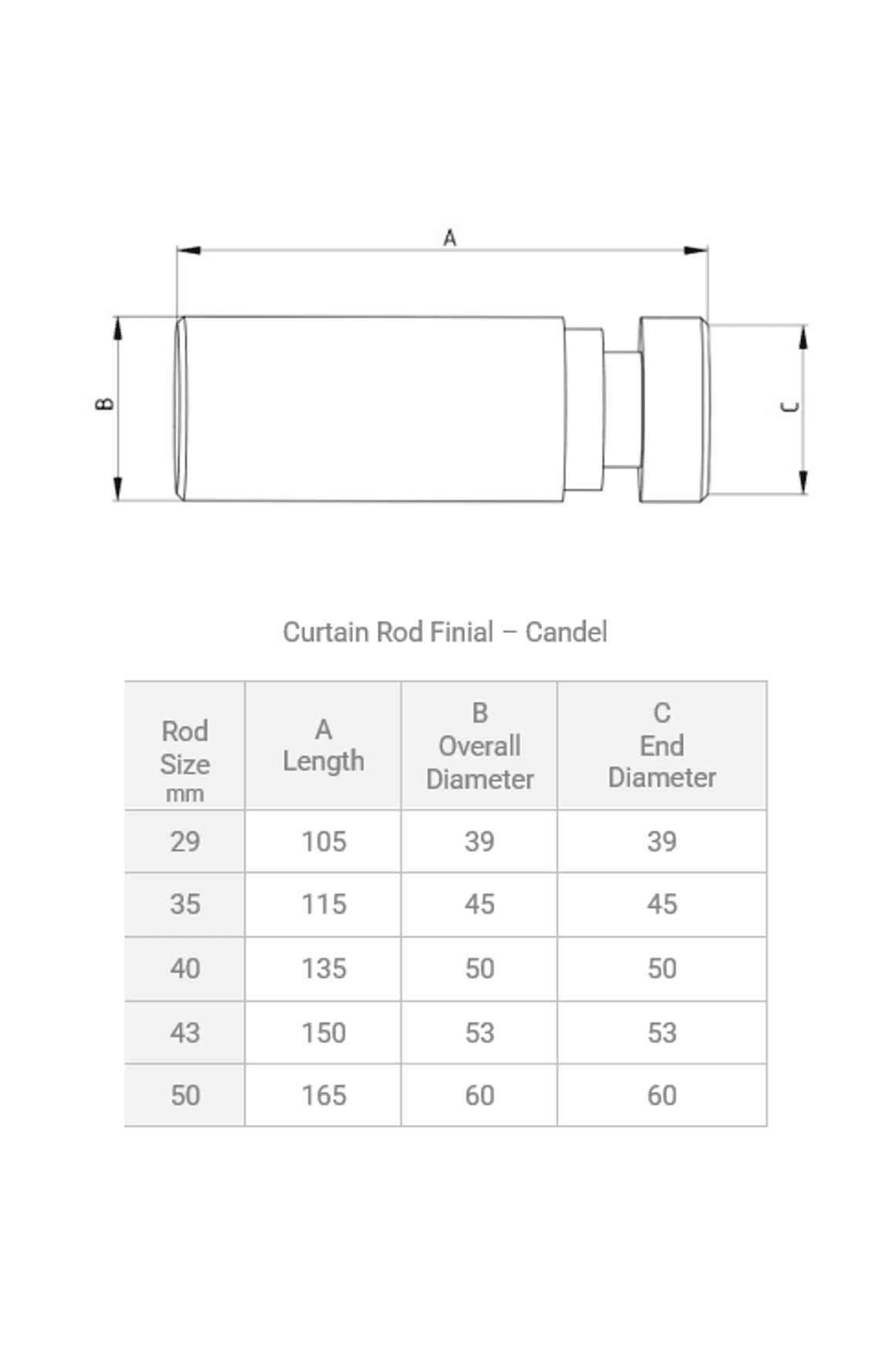 Candel - Curtain Rod Finial