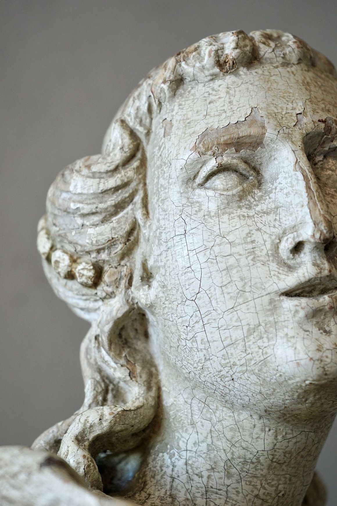 Antique French Carved Statue of a Saint