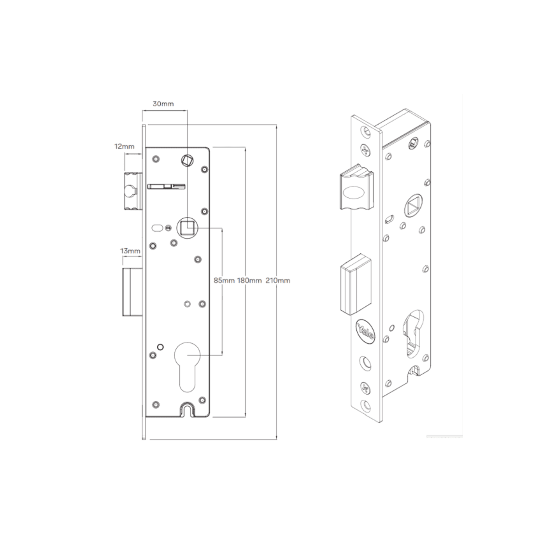 Yale Induro 2-Point Mortice Lock