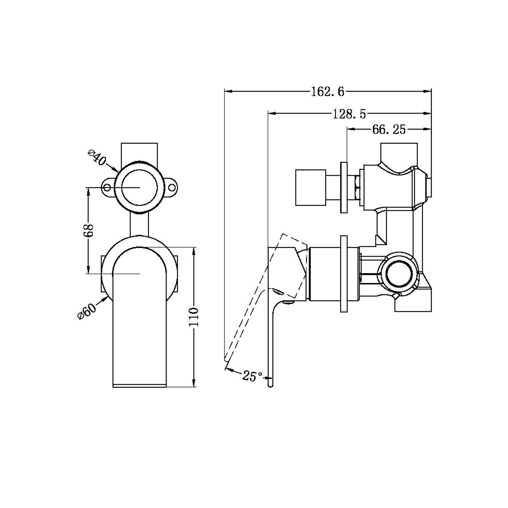 Bianca Shower Mixer & Divertor Back Plate | Chrome