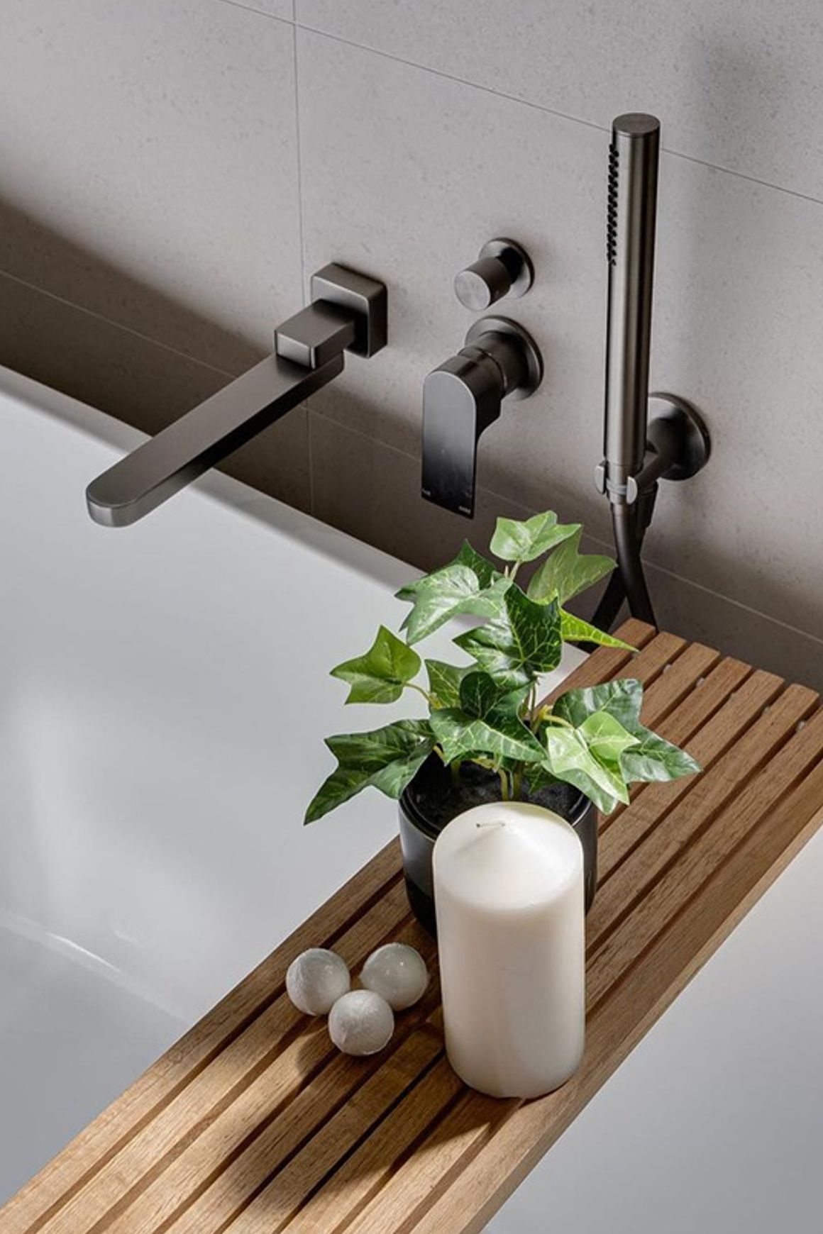 Bianca Shower Mixer & Divertor Back Plate | Gun Metal