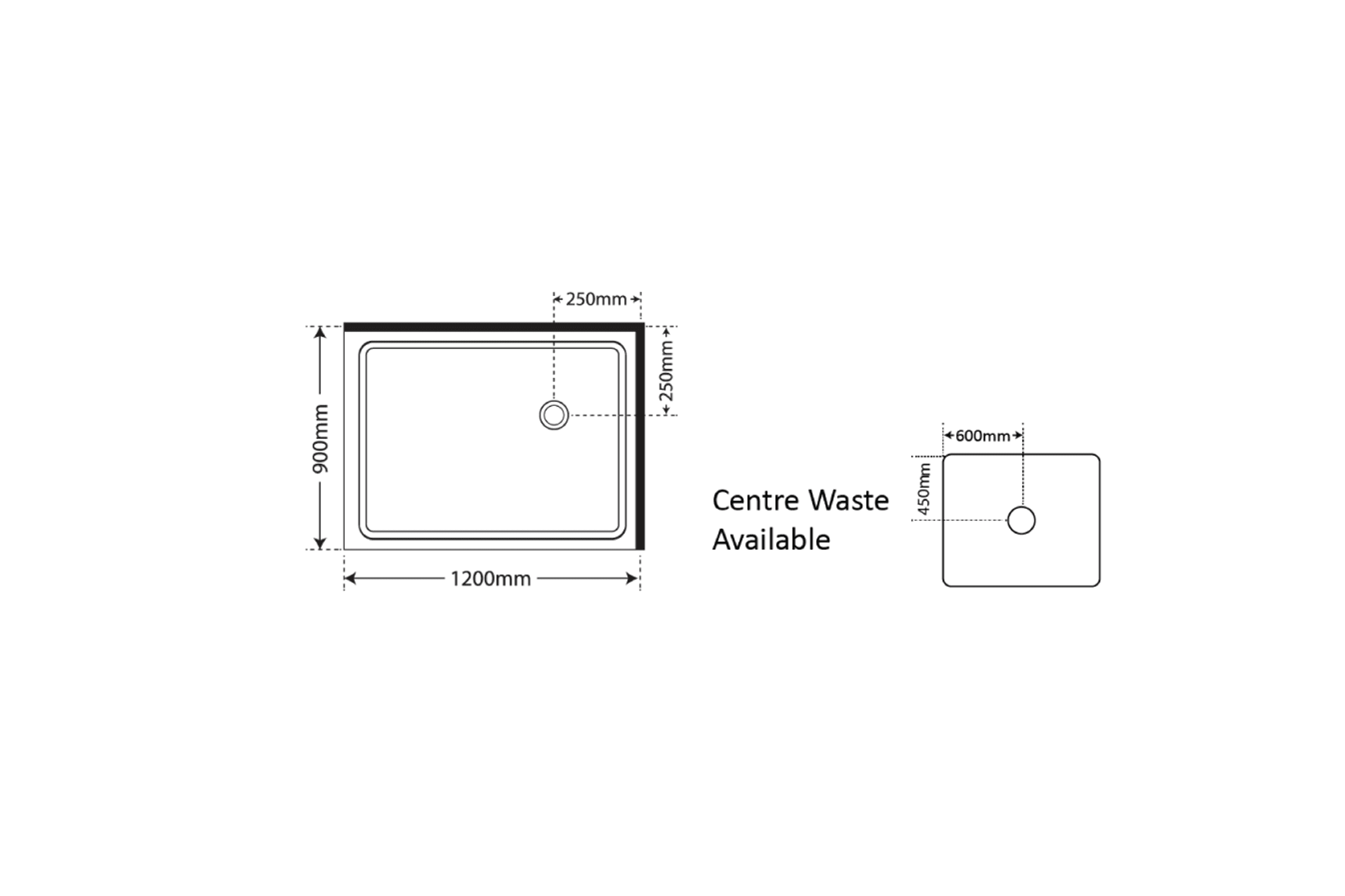 Horizon 2 Sided Sliding Door Shower with Grey Glass