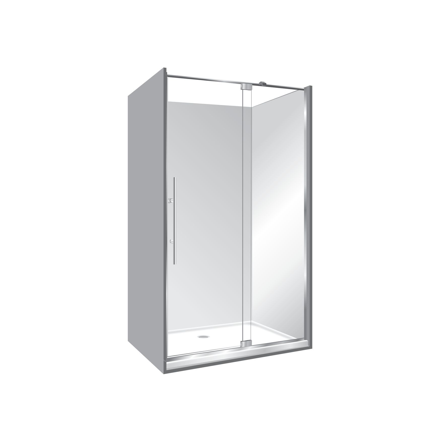 Adjustable Frameless Pivot Alcove 1000x1200x1000