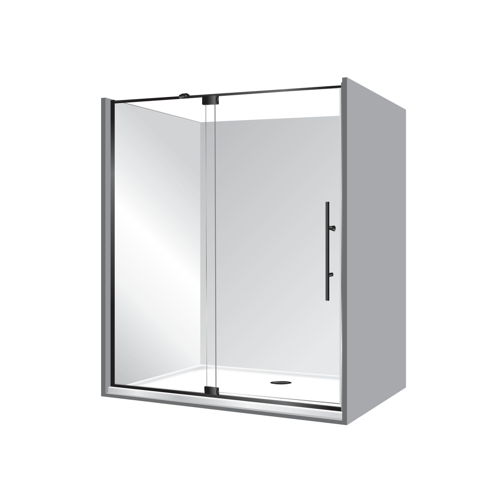 Adjustable Frameless Pivot Alcove 900x1800x900