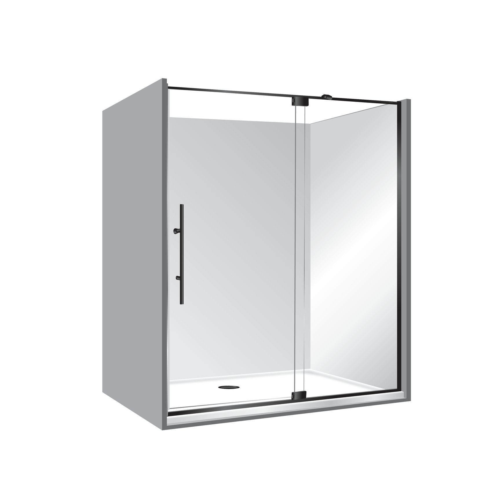 Adjustable Frameless Pivot Alcove 800x1200x800