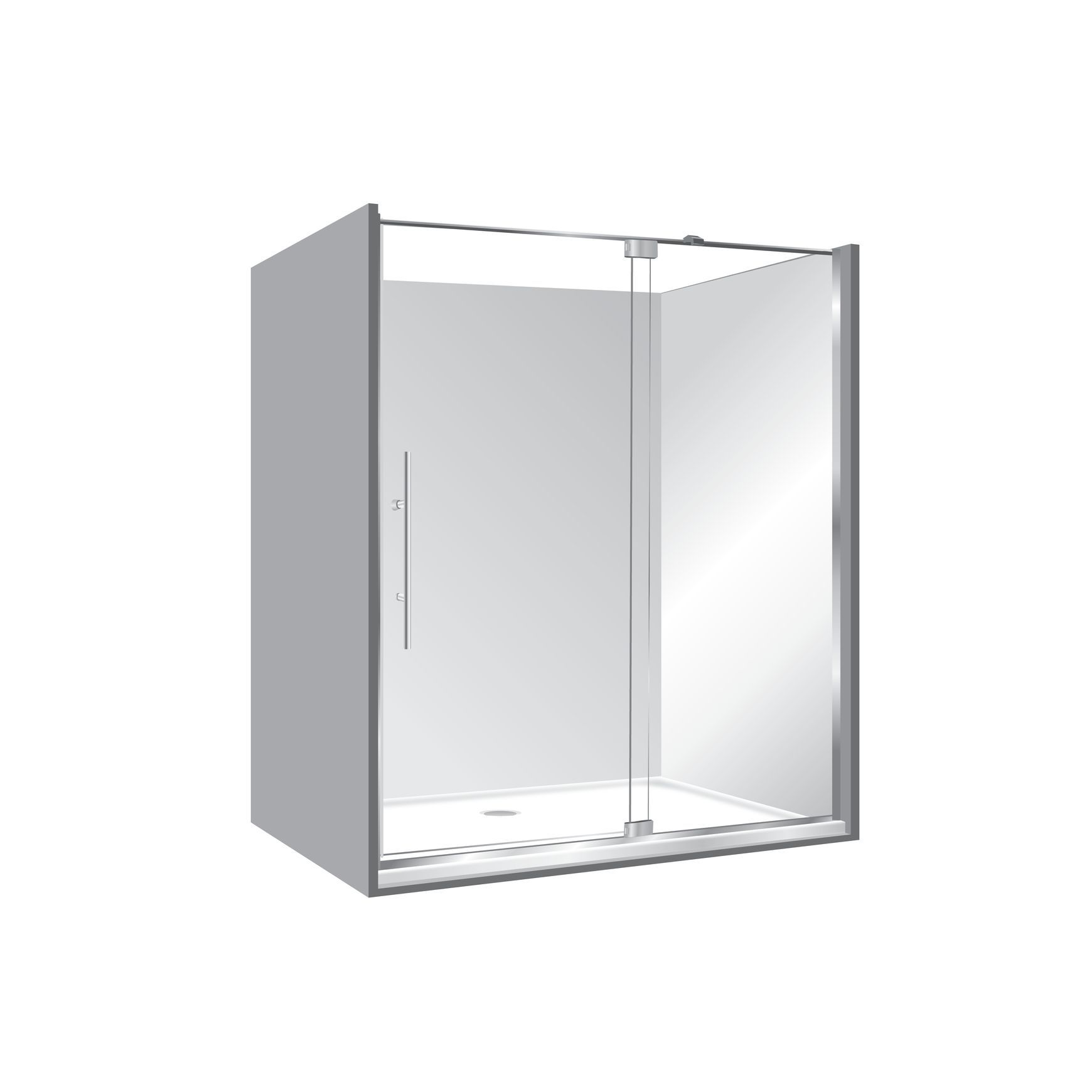 Adjustable Frameless Pivot Alcove 900x1700x900