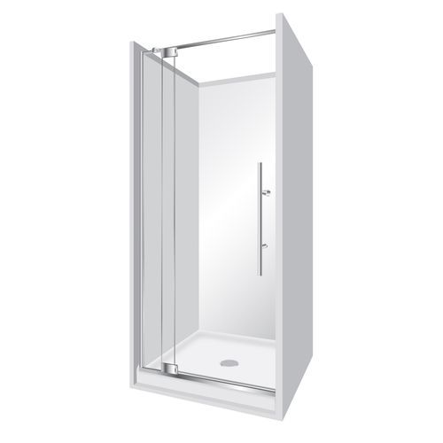 Adjustable Frameless Pivot Alcove 900