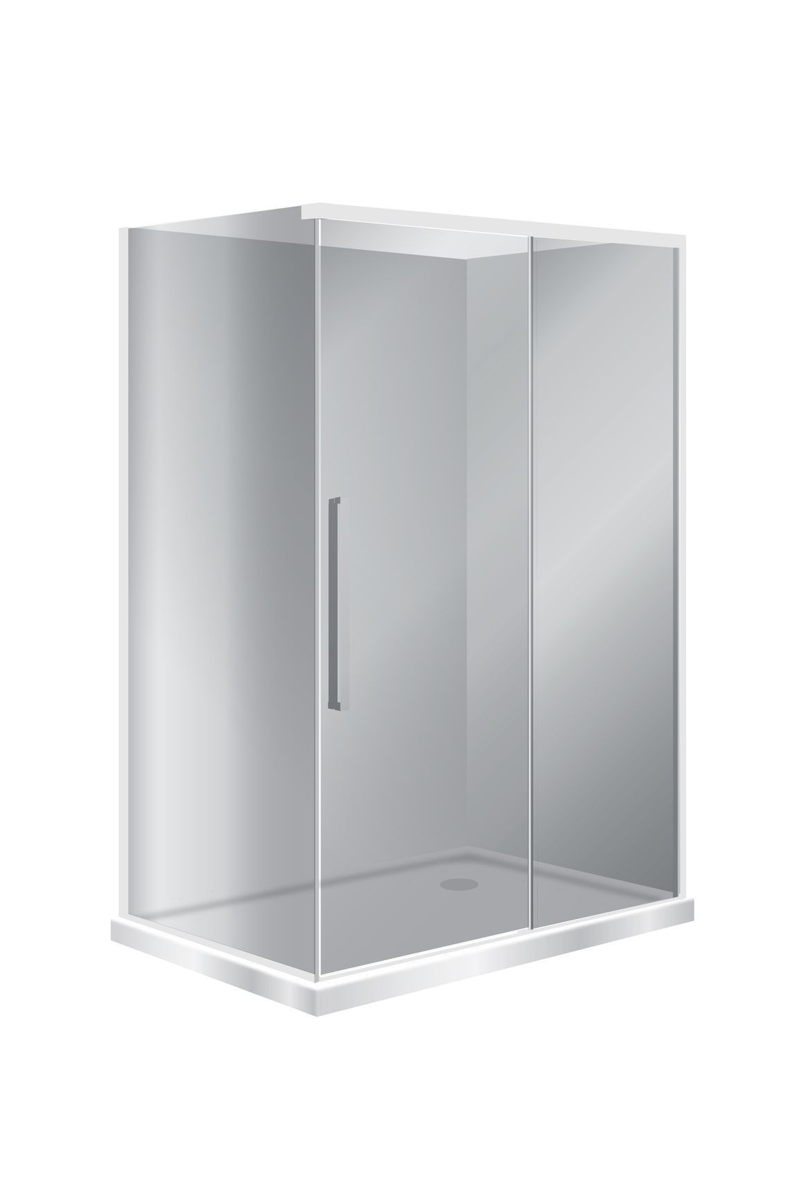 Horizon 2 Sided Sliding Door Shower with Grey Glass