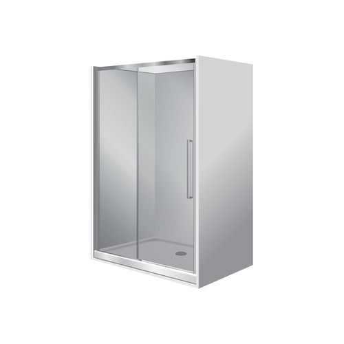 Horizon Alcove Sliding Door Shower with Grey Glass
