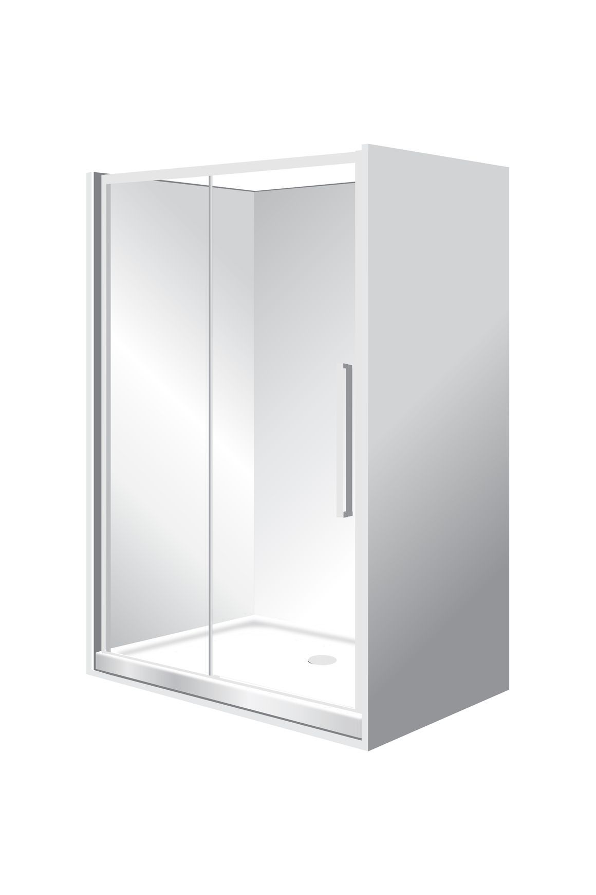 Horizon Alcove Sliding Door Shower with Clear Glass