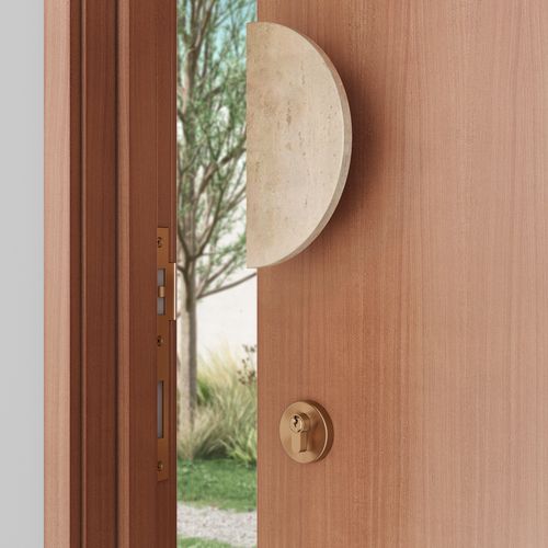 Travertine Half Moon Entry Door Pull (Single)