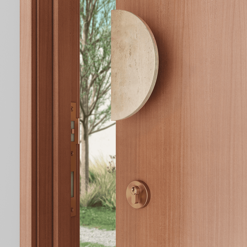 Travertine Half Moon Entry Door Pull (Single)