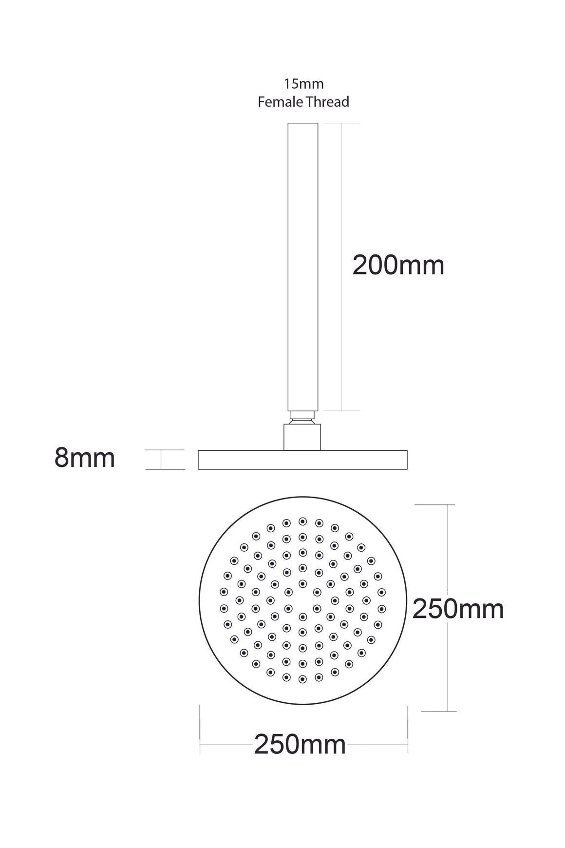 Voda Round Ceiling Mounted Shower Drencher