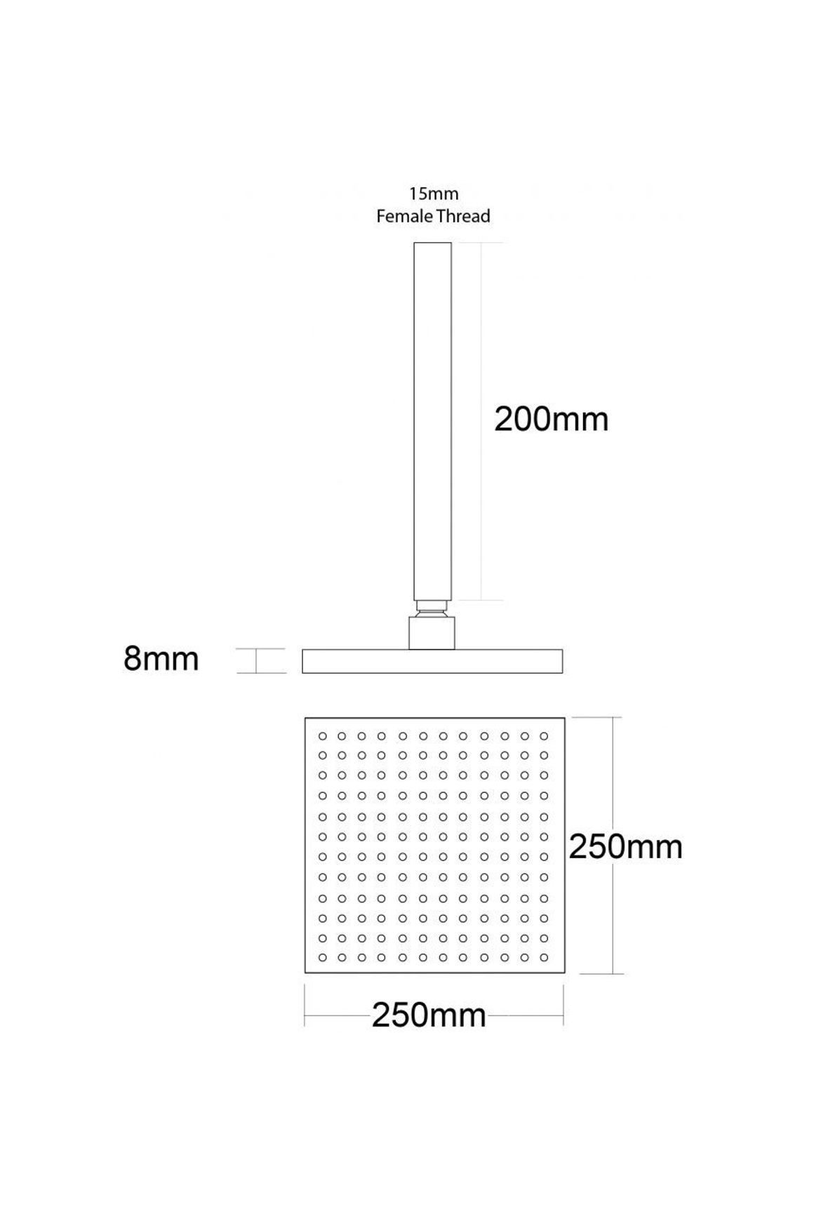 Voda Ceiling Mounted Shower Drencher Square