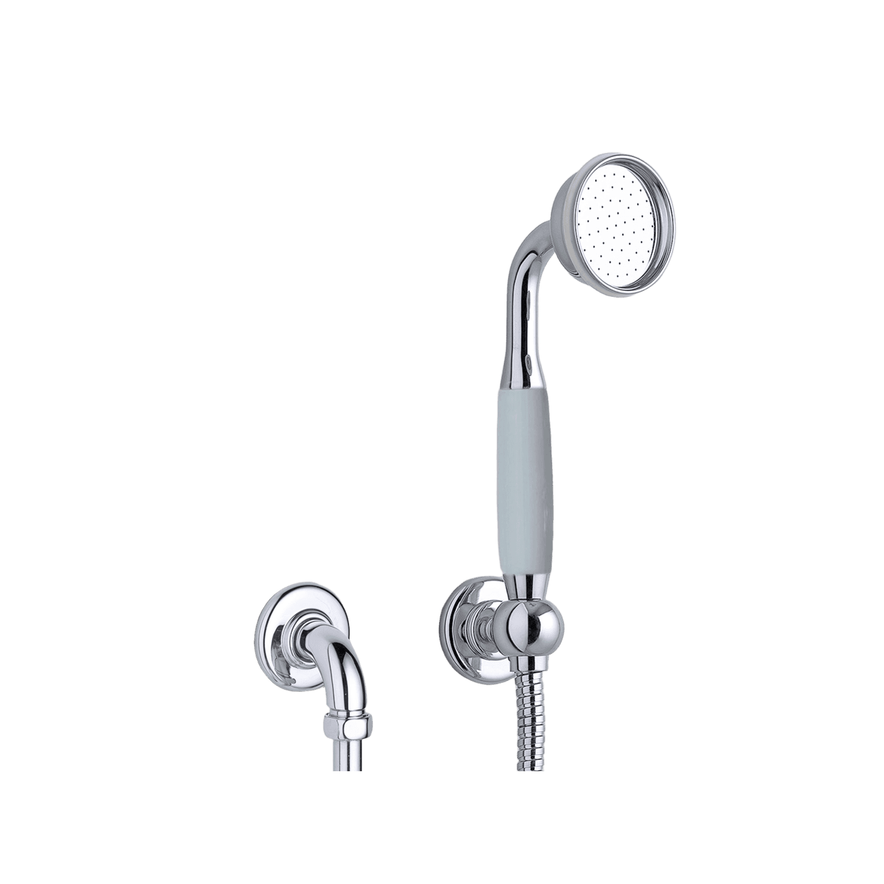 The Water Monopoly - Rockwell Straight Handshower On Hose With Wall Outlet, Parking Bracket & Metal/Coloured Shower Handle