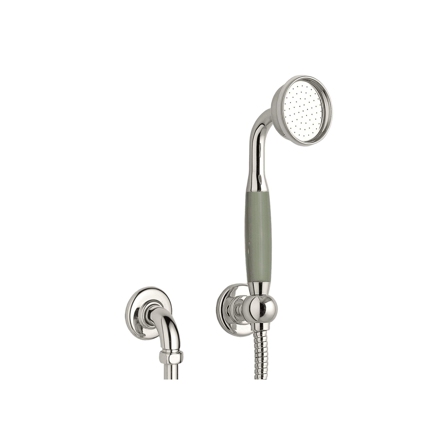 The Water Monopoly - Rockwell Straight Handshower On Hose With Wall Outlet, Parking Bracket & Metal/Coloured Shower Handle