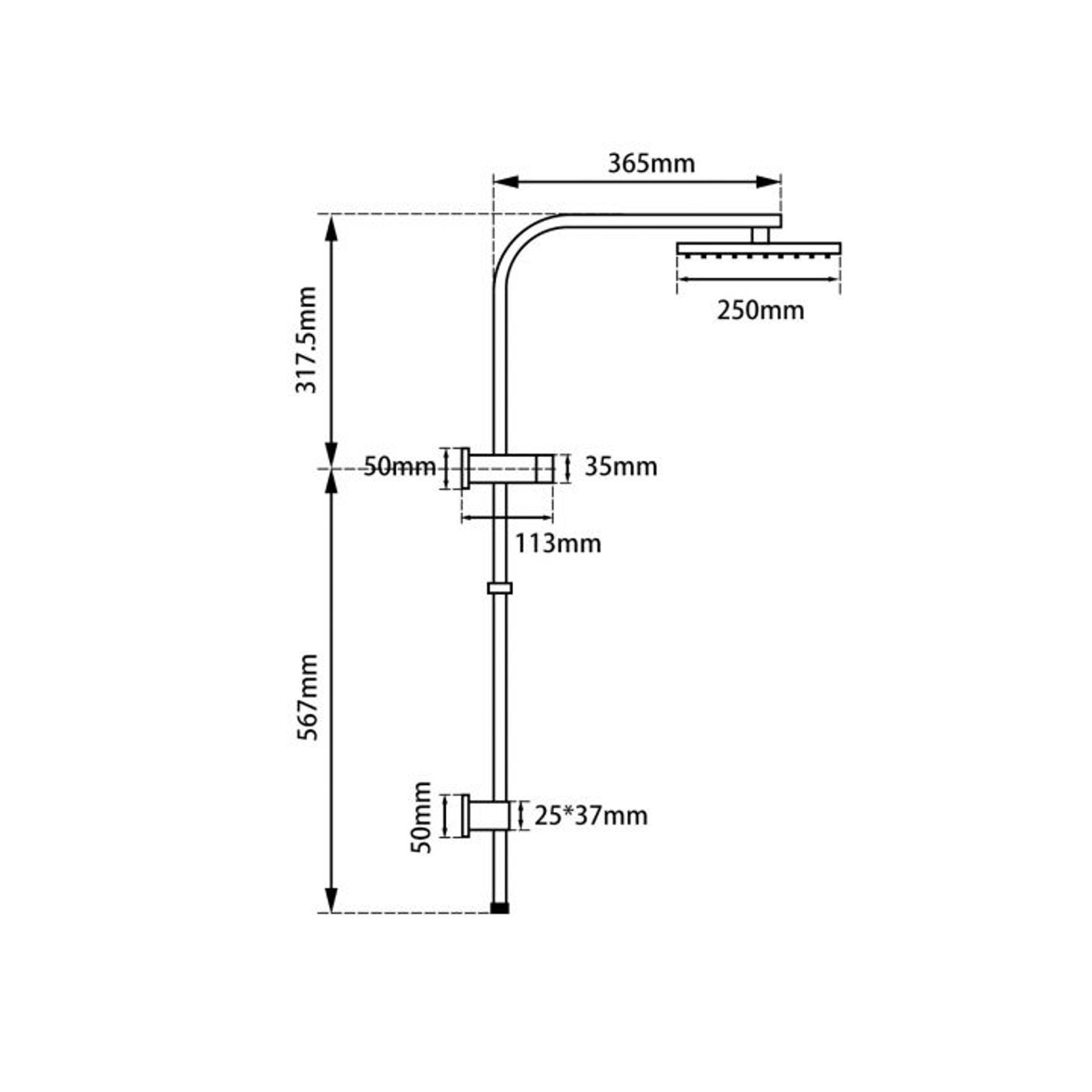 OX2130.SH.N+OX0002.SH+OX-S8.HHS | Square Shower Station dimensions