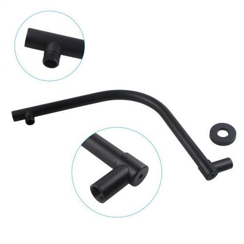 Gooseneck Square Shower Arm Matte Black