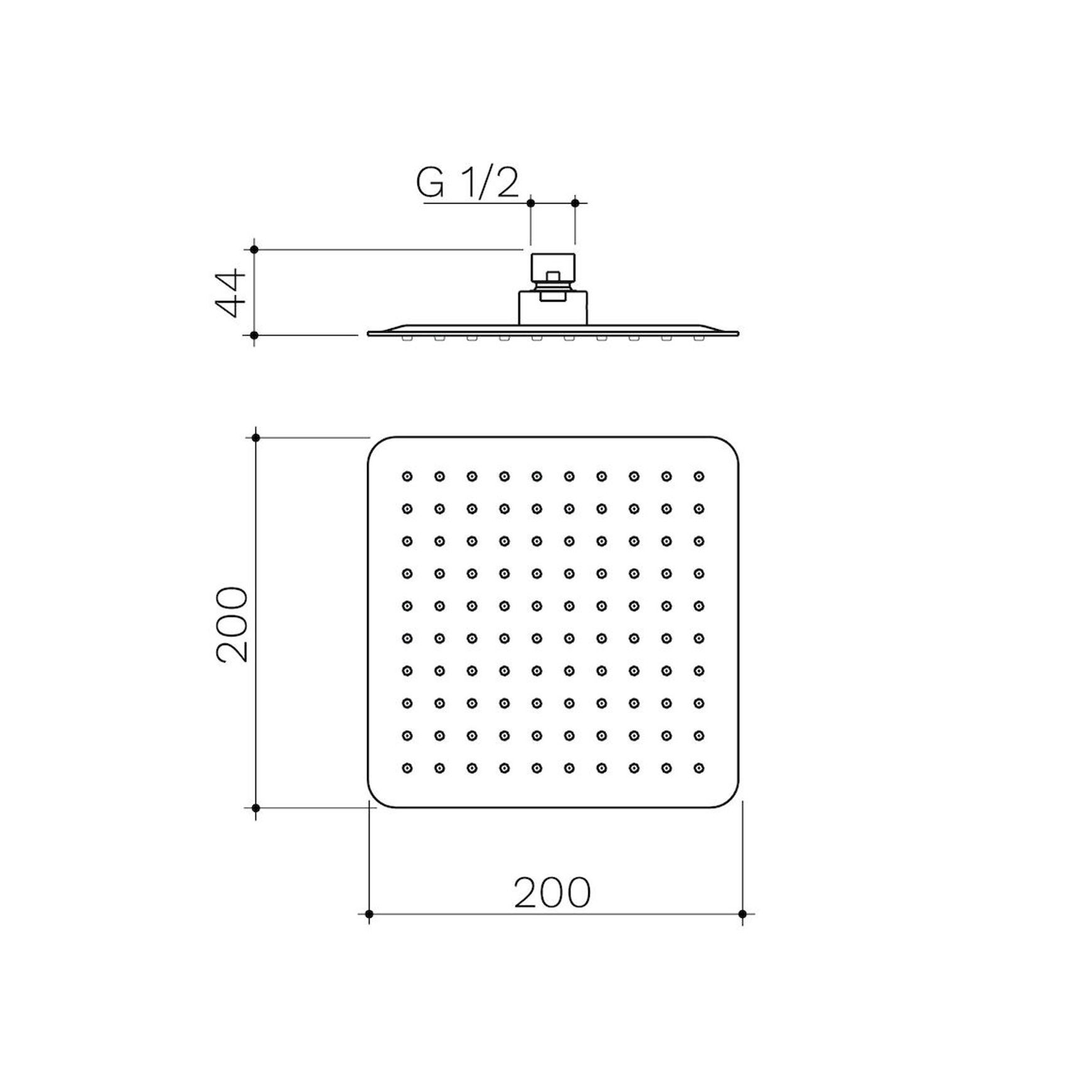 Urbane II 200mm Square Rain Shower Head