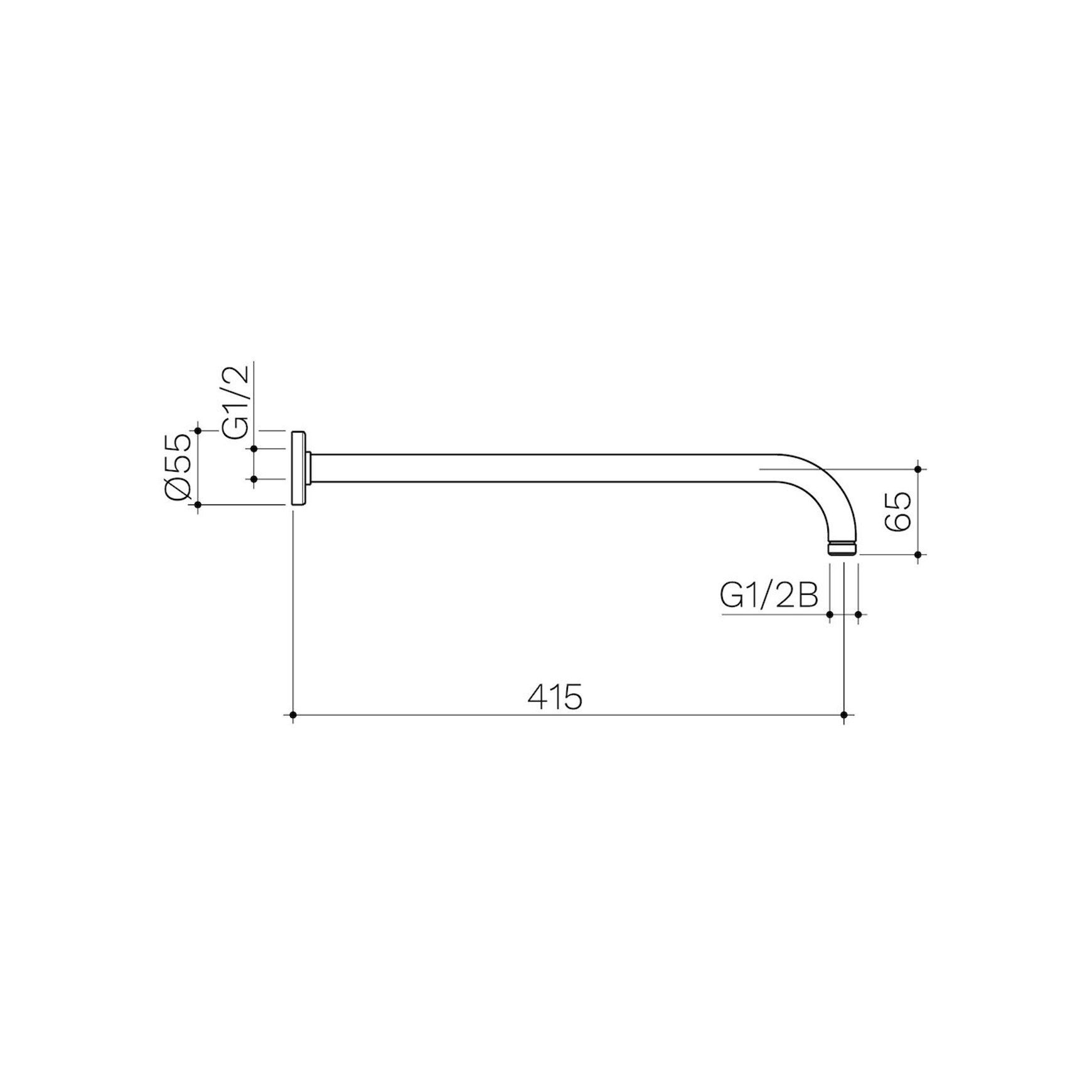 Urbane II Right Angled Shower Arm 400mm
