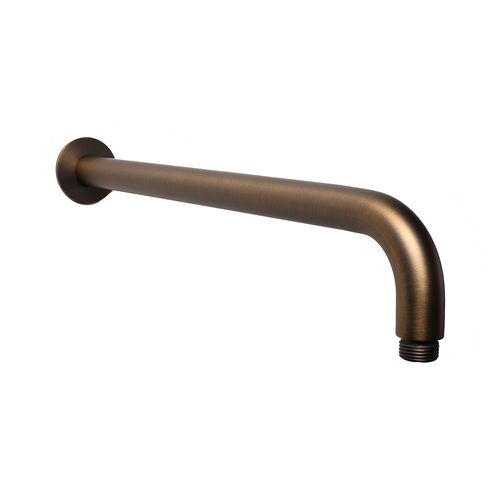 Mira Brushed Vintage Antique Brass Curved Shower Arm