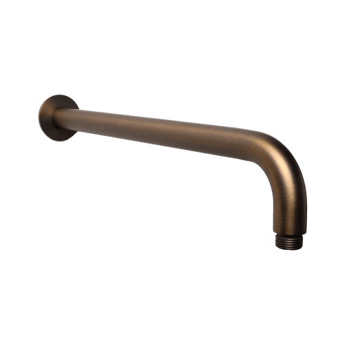 Mira Brushed Vintage Antique Brass Curved Shower Arm