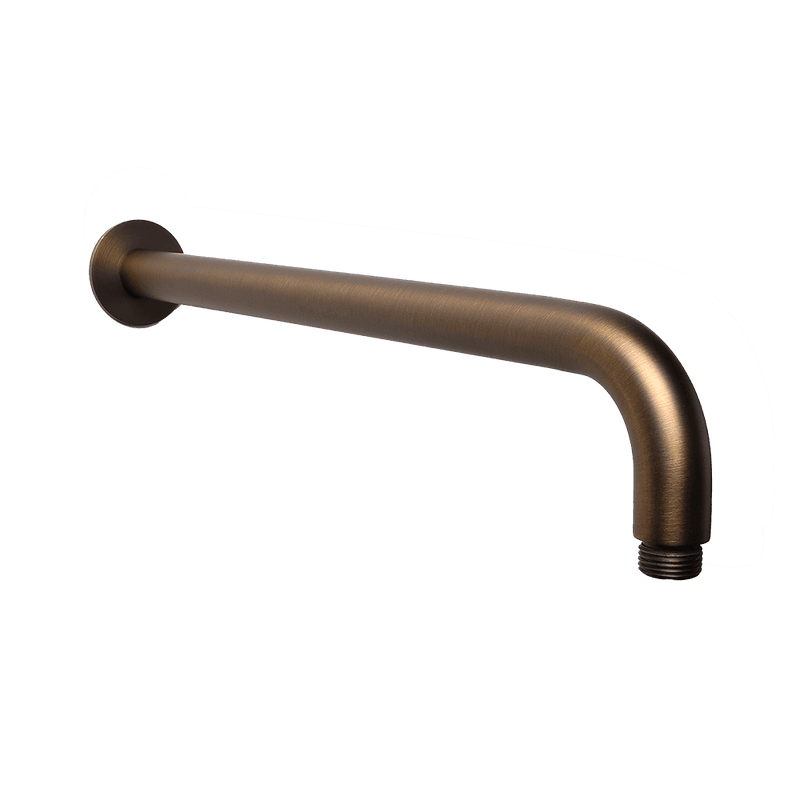Mira Brushed Vintage Antique Brass Curved Shower Arm