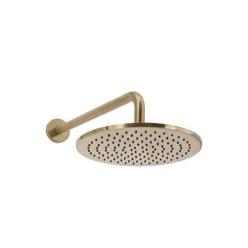 Scarab Rain Shower with Wall Arm Brushed Gold