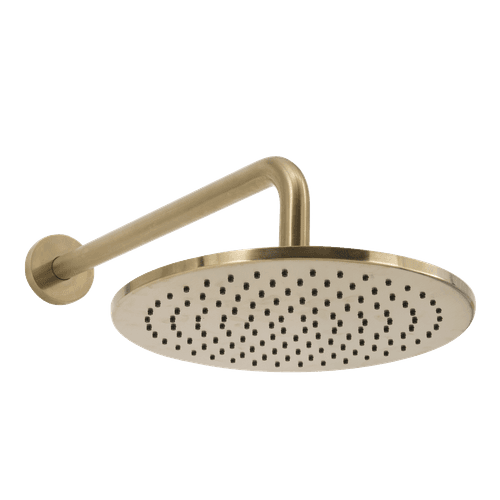 Scarab Rain Shower with Wall Arm Brushed Gold