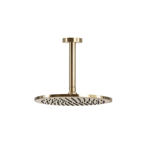 Scarab Rain Shower with Ceiling Arm Brushed Gold