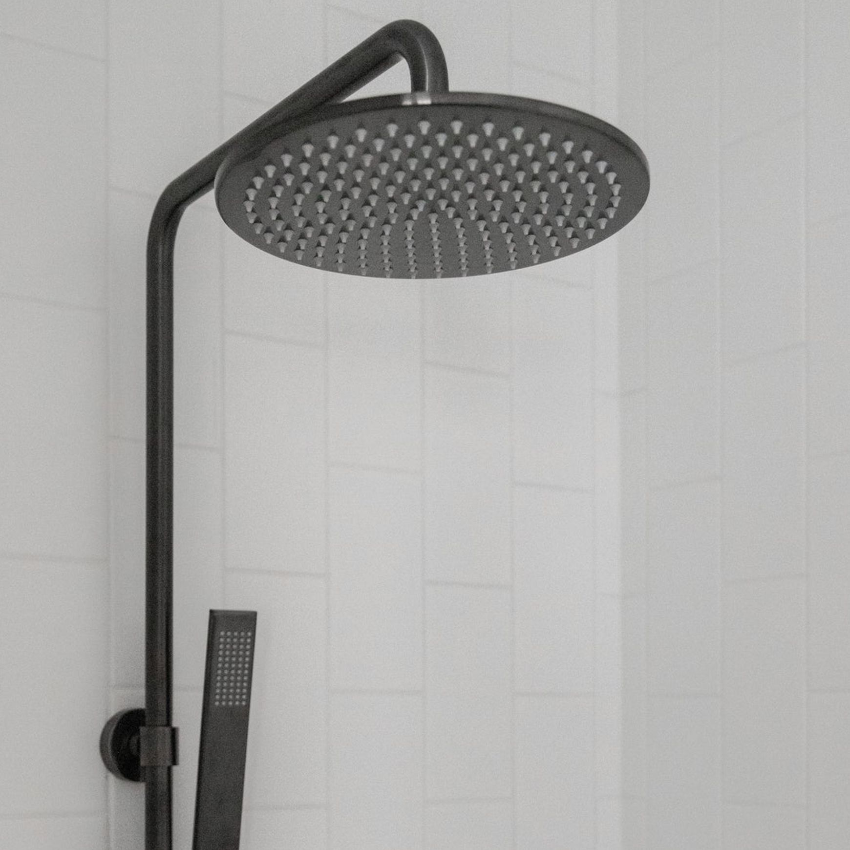 Finley Shower Rail Set - Brushed Gunmetal