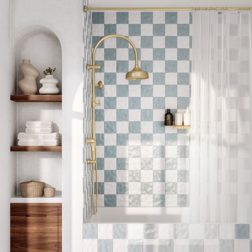 Kingsley Shower Rail Set | Brushed Brass