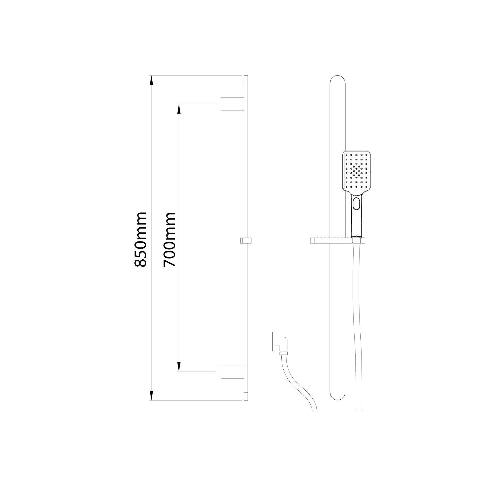 Olympia 3 Function Slide Shower (Square)
