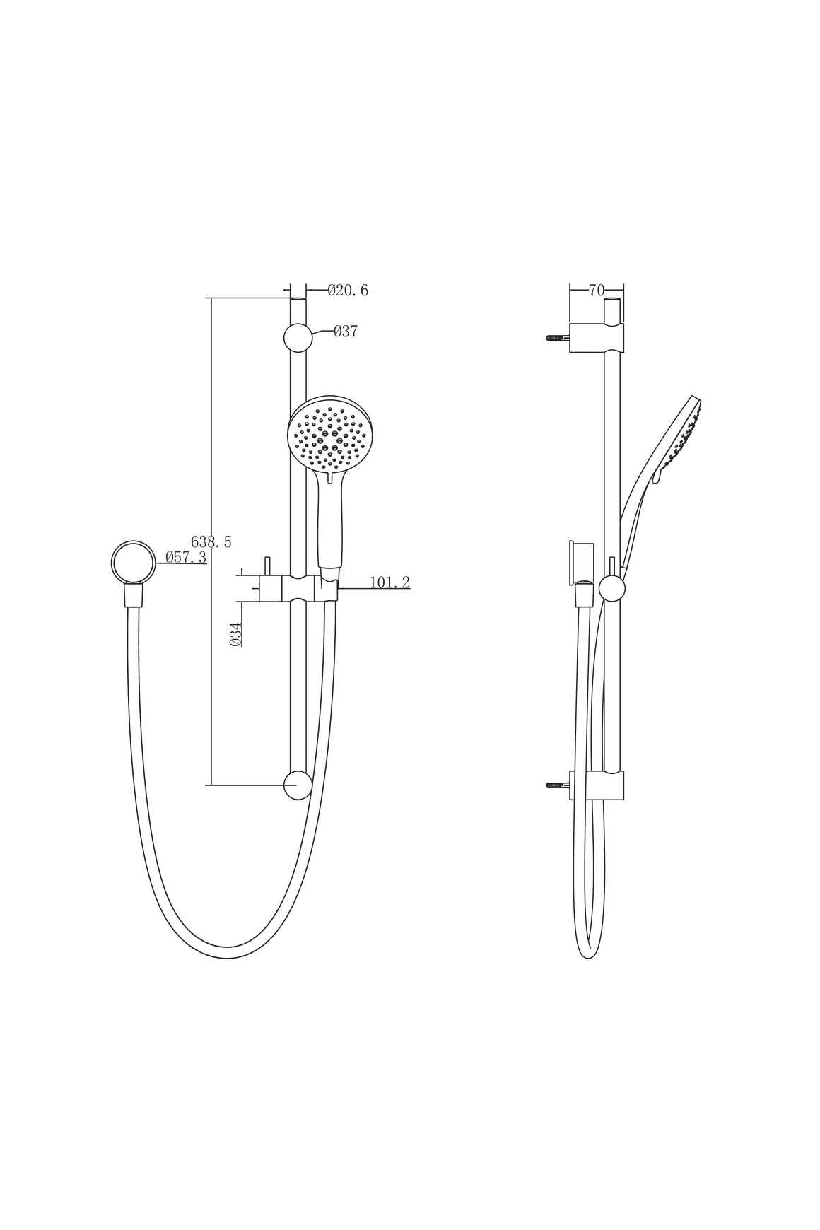 Wairere 5F Rail Shower dimensions