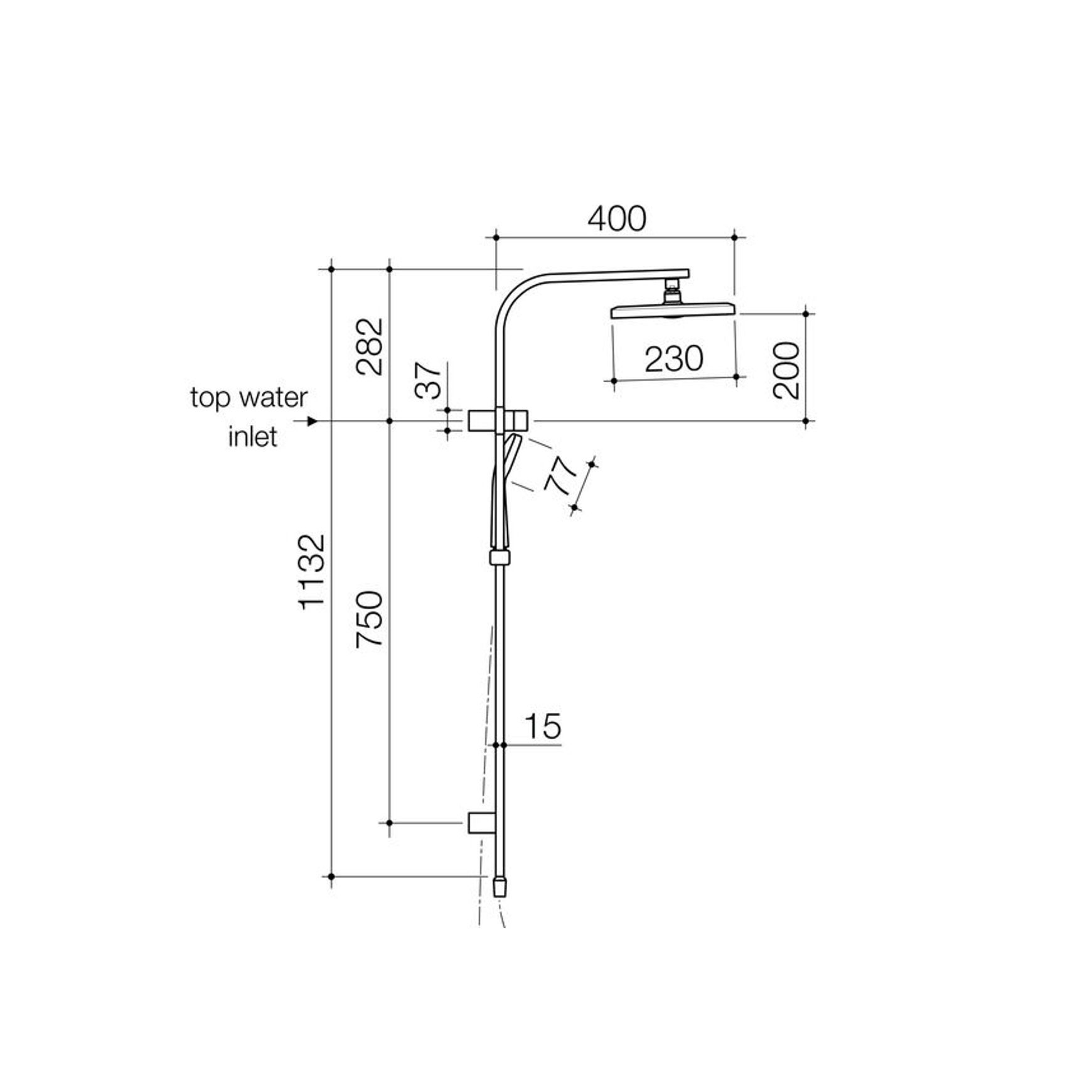Waipori MK2 Satinjet Rail Shower With Overhead