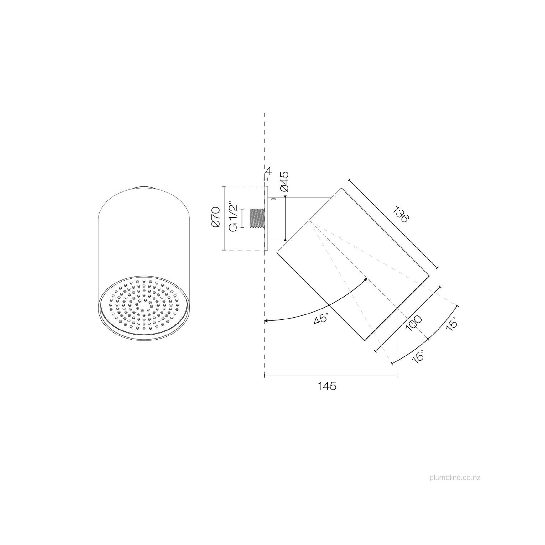 Buddy 100mm Wall Mounted Showerhead