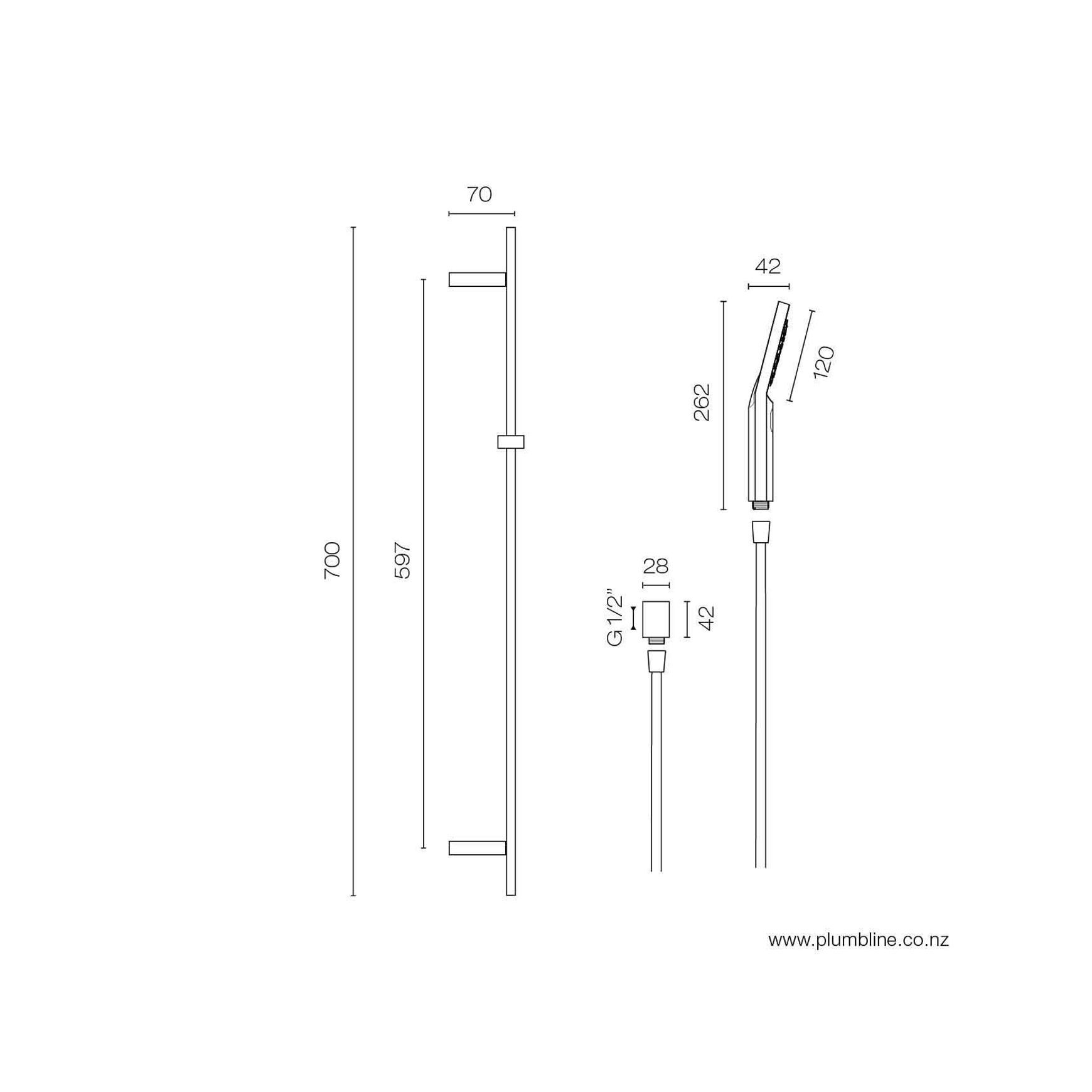 Como Round Slide Shower