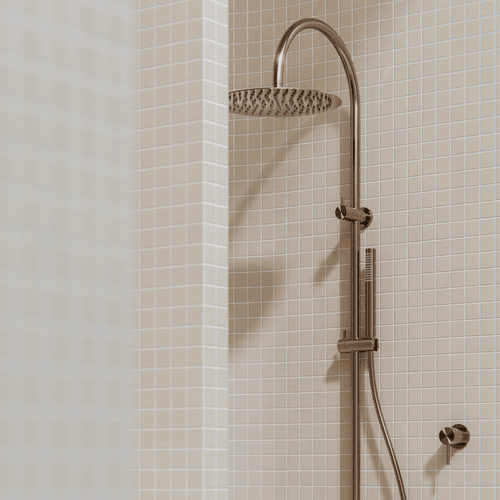 Zen SS316L Twin Shower | Brushed Bronze