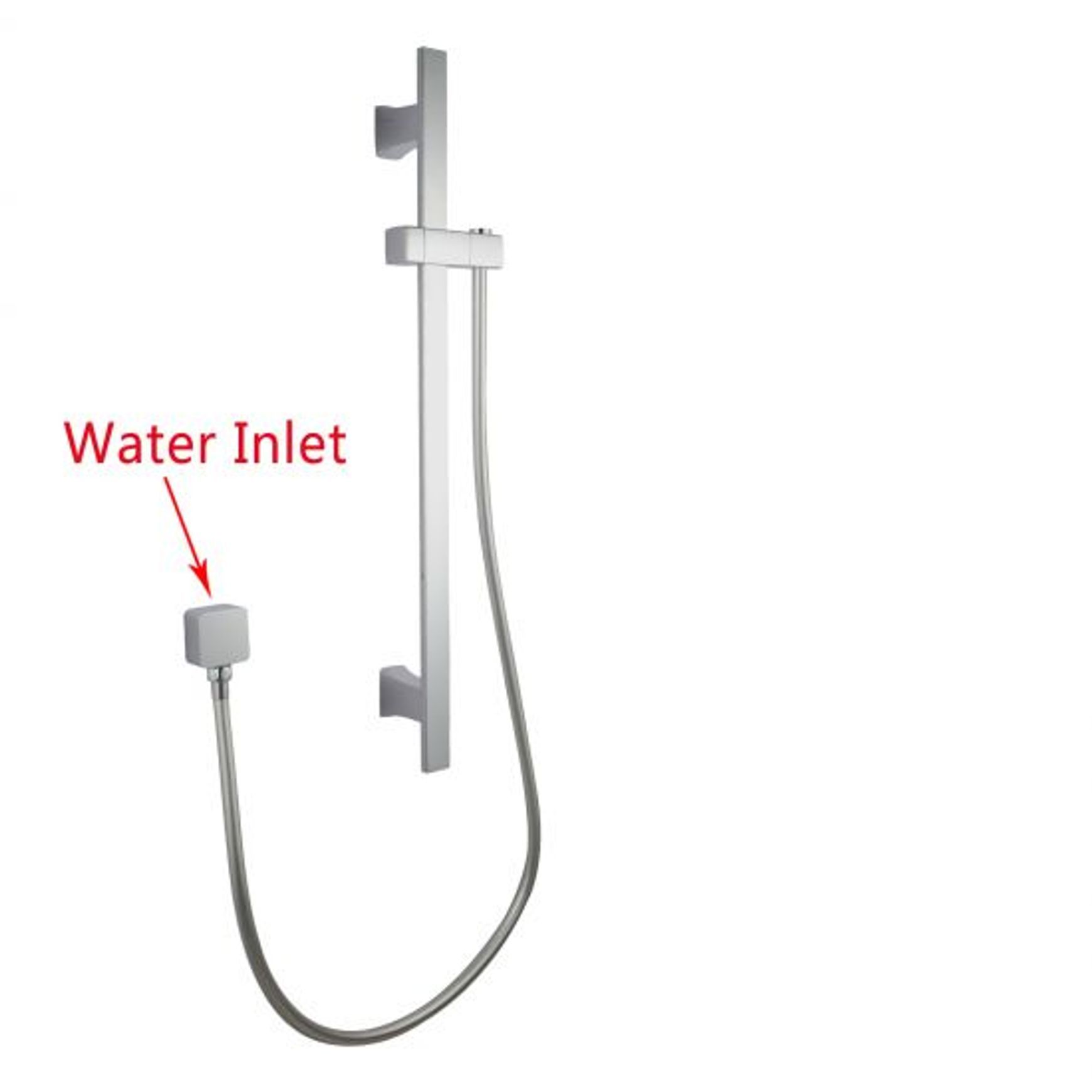Square Shower Rail Chrome
