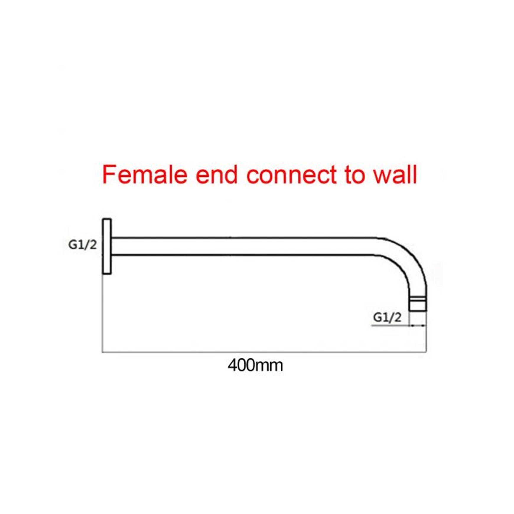 Round Wall Shower Arm 400mm Chrome