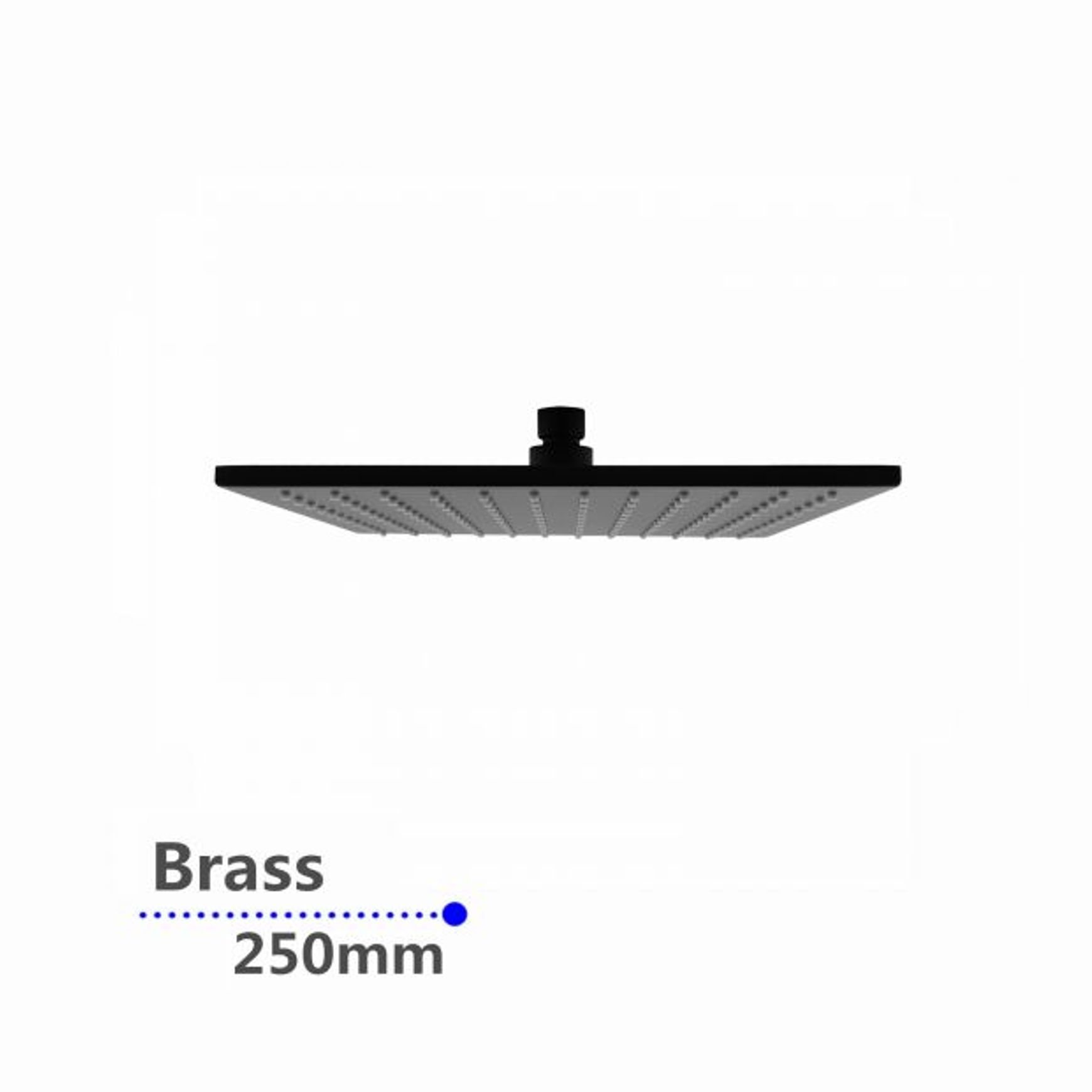 Square Shower Head 250mm Matte Black