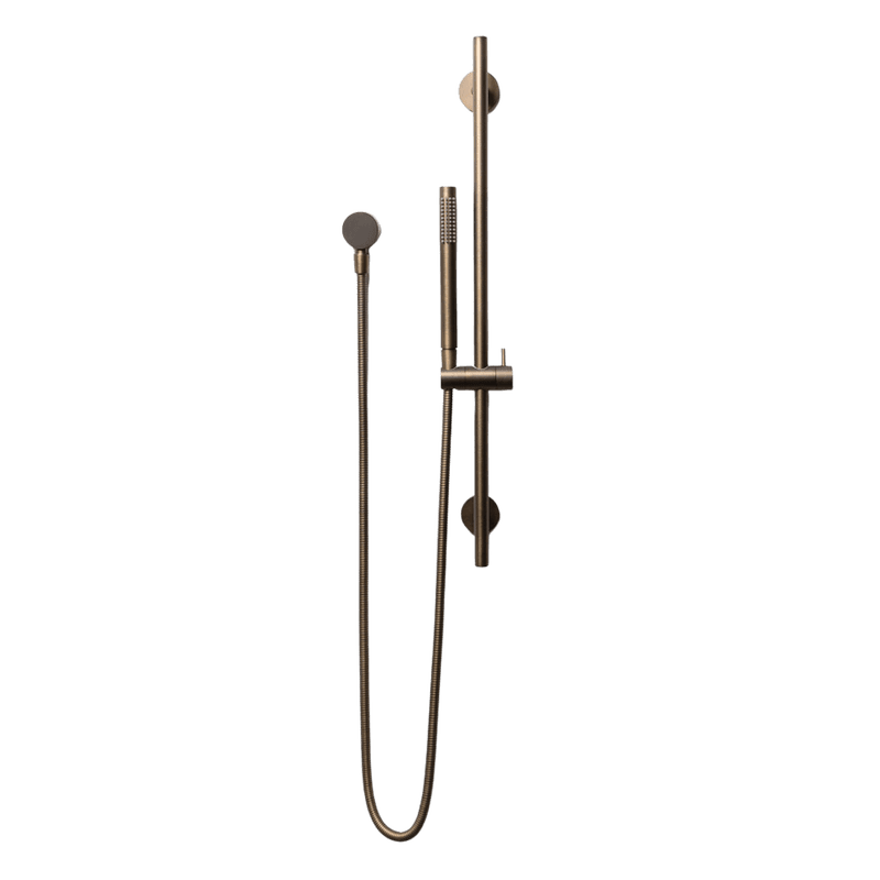 Mira Brushed Vintage Antique Brass Shower on Rail