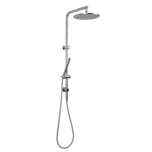 Mira Brushed Nickel Shower Rail Twin Set