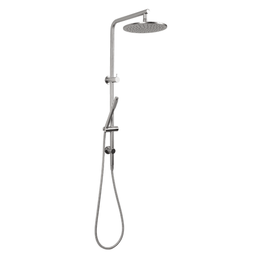 Mira Brushed Nickel Shower Rail Twin Set