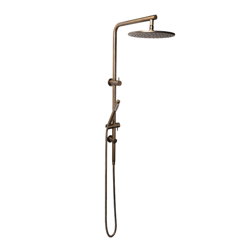 Mira Brushed Vintage Antique Brass Shower Rail Twin Set