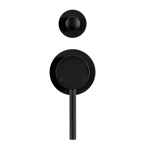Mira Matte Black Wall Mixer with divertor