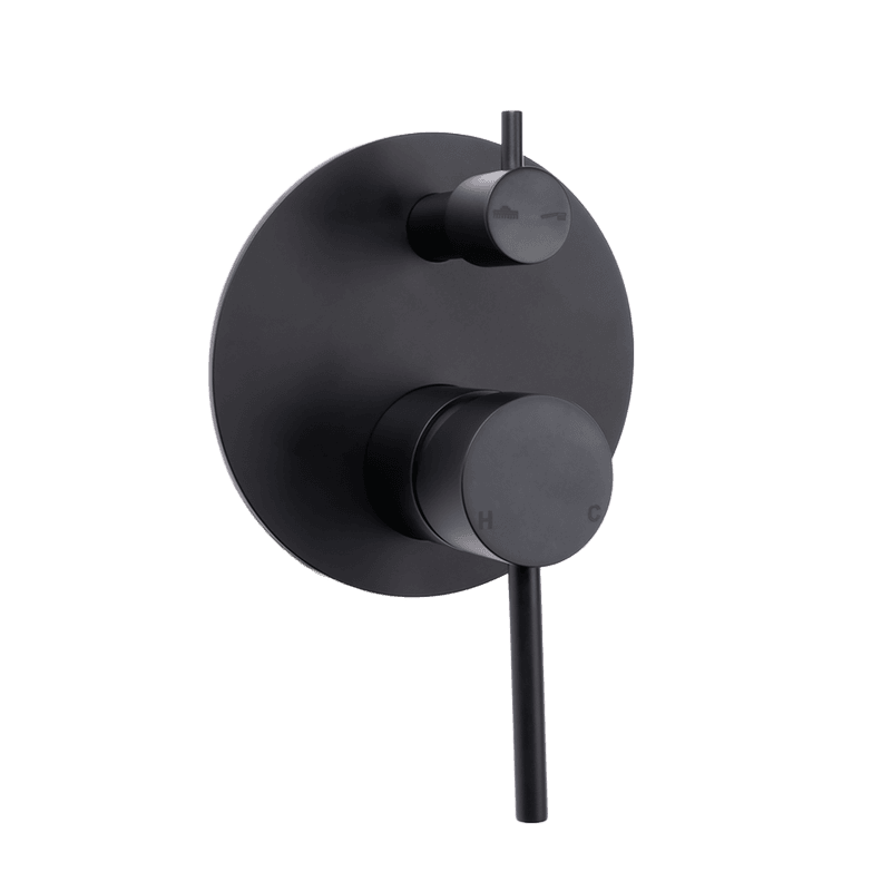 Mira Matte Black Wall Mixer Divertor Plate