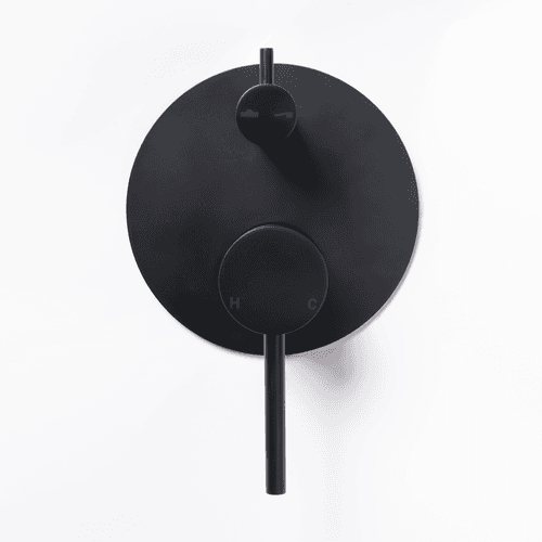 Mira Matte Black Wall Mixer Divertor Plate